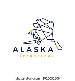 alaska tecnología conexión geométrica baja imagen vectorial icono de polos