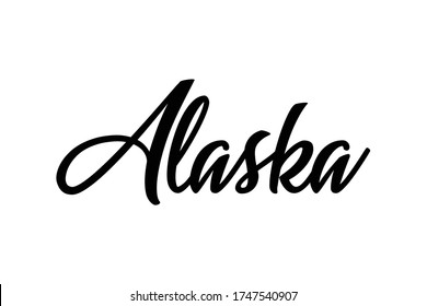 Alaska, text design. Vector calligraphy. Typography poster. Usable as background