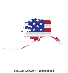 Alaska US state flag map isolated on white. Vector illustration.