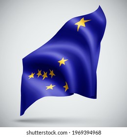 Alaska, vector 3d flag isolated on white background