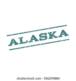 Alaska watermark stamp. Text Caption between parallel lines with grunge design style. Rubber seal stamp with scratched texture. Vector cobalt color ink imprint on a white background.