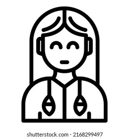 Alaska woman icon outline vector. Winter eskimo. Arctic travel