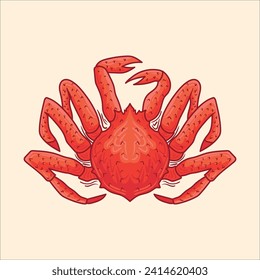 Alaskan crab mascot character cartoon illustration