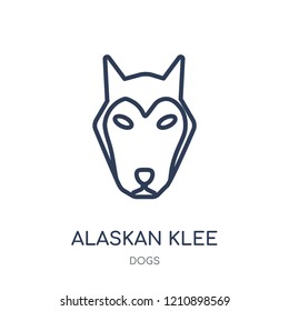 Alaskan Klee Kai dog icon. Alaskan Klee Kai dog linear symbol design from Dogs collection. Simple outline element vector illustration on white background.