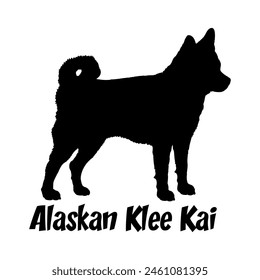 Alaskan Klee Kai Dog silhouette dog breeds logo dog monogram vector