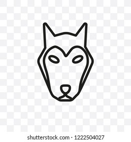 Alaskan Klee Kai dog vector linear icon isolated on transparent background, Alaskan Klee Kai dog transparency concept can be used for web and mobile