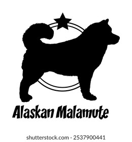 Alaskan Malamute dog silhouette,  dog, dog breeds, logo, vector, silhouette, logo design, animal, illustration, icon, sign, design, black,  symbol, pet