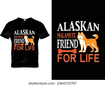 Alaskan malamute dog t shirt design