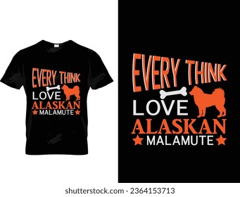 Alaskan malamute dog t shirt design