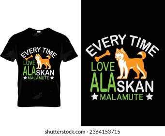Alaskan malamute dog t shirt design