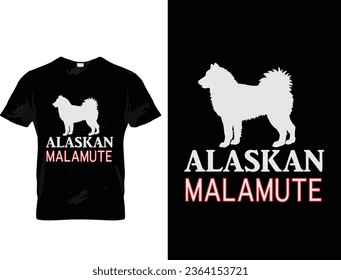 Alaskan malamute dog t shirt design