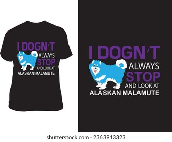 Alaskan malamute t shirt design