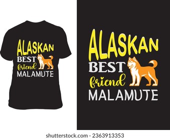 Alaskan malamute t shirt design