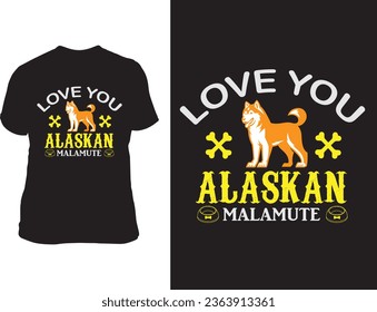 Alaskan malamute t shirt design