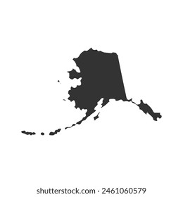 Alaskan Map Icon Silhouette Illustration. Alaska Vector Graphic Pictogram Symbol Clip Art. Doodle Sketch Black Sign.