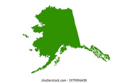 Alaskan state map silhouette in the United States of America