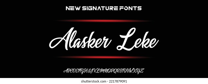 Alasker Leke Sports minimal tech font letter set. Luxury vector typeface for company. Modern gaming fonts logo design.