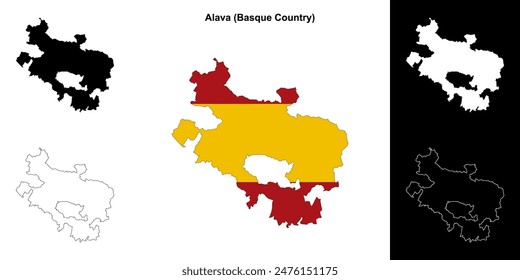Alava province outline map set