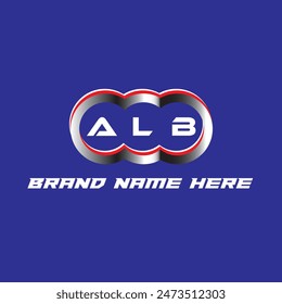VECTOR del logotipo de la letra de ALB único atractivo diseño inicial moderno creativo color blanco sobre fondo de color azul
