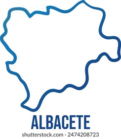 Albacete province in Castilla La Mancha simplified map