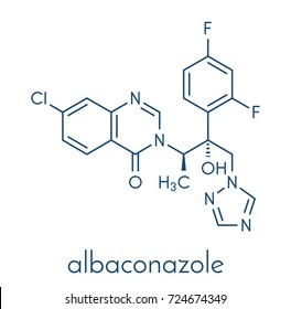 Albaconazole antifungal drug molecule. Skeletal formula.