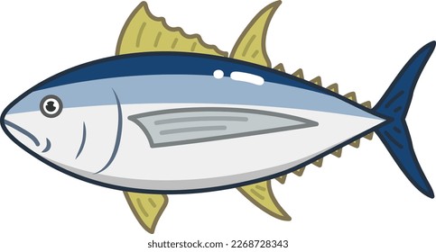 Albacore tuna isolated vector illustration.