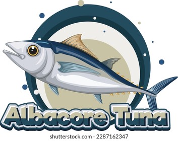 Albacore tuna logo with carton character illustration