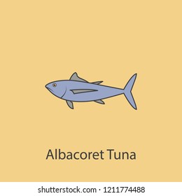 albacoret tuna 2 colored line icon. Simple purple and gray element illustration. albacoret tuna concept outline symbol design from fish set