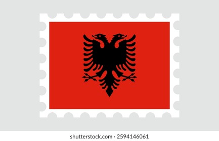 Albanaia Flag Postage Stamp. Vector letter stamp flag