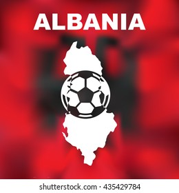 Albania. Abstract albanian map on flag background. Vector illustration 