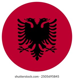Albania Albanian Waving Circular Circle Euros Flag Icon Logo Vector EPS PNG Transparent No Background Clip Art 