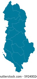 albania blue map vector