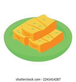Icono del pastel de Albania vector isométrico. Viaje en la ciudad. Turismo mundial