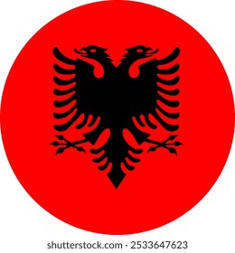 Albania Bandera de círculo, Bandera de círculo de Albania, Imágenes vectoriales