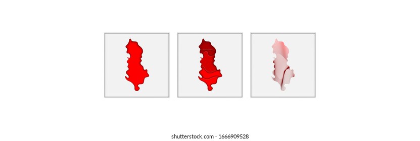 Albania coloring the map and concept flag. Vector