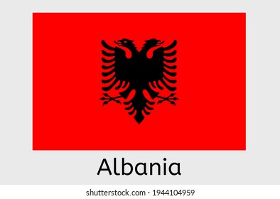 Albania country flag icon, Albanian flag vector illustration, Europe