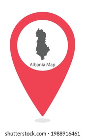 Albania Country map in location Icon .