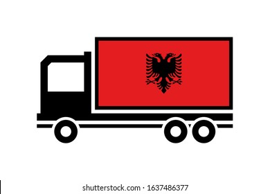 albania delivery truck on a white background