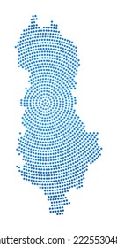 Albania dotted map. Digital style shape of Albania. Tech icon of the country with graduated dots. Captivating vector illustration.