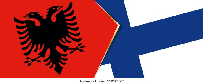 Albania and Finland flags, two vector flags symbol of relationship or confrontation.