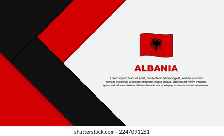 Albania Flag Abstract Background Design Template. Albania Independence Day Banner Cartoon Vector Illustration. Albania Illustration
