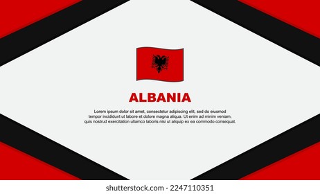 Albania Flag Abstract Background Design Template. Albania Independence Day Banner Cartoon Vector Illustration. Albania Template