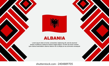 Albanien Flag Abstrakte Hintergrunddesign-Vorlage. Albanien Independence Day Banner Wallpaper Vektor Illustration. Albanien