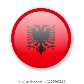 Albania Flag Bright Round Icon Vector Stock Vector (Royalty Free