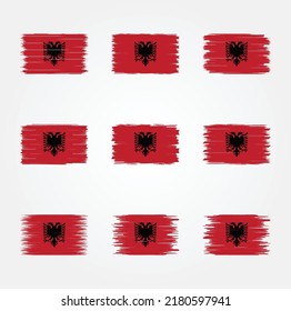 Albania Flag Brush Collection. National Flag