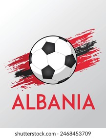 Albania Flag with Brush Effect for Soccer Theme