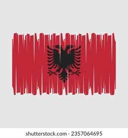 Albania flag with brush stroke vector Illustration