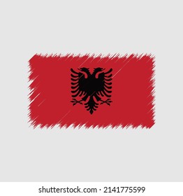 Albania Flag Brush Strokes. National Flag