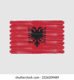 Albania Flag Brush Vector Illustration