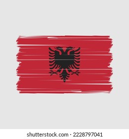 Albania Flag Brush Vector Illustration